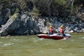 Rafting team float down the Irkut river