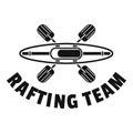 Rafting team logo, simple style