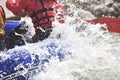 Rafting team splashing the waves, rafting extreme Royalty Free Stock Photo