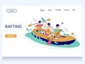 Rafting vector website landing page design template