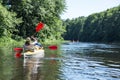 Rafting on the Vorskla River. Royalty Free Stock Photo