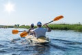 Rafting on the Vorskla River. Royalty Free Stock Photo