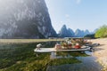 Rafts on the Li River. Yangshuo. Guangxi Province