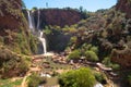 Rafts at Ourika water falls near Marrakesh in Morocco in summer