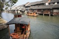 Rafts on the river of water town Wuzhen Royalty Free Stock Photo