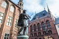 Raftsman Fountain in Torun city, Poland