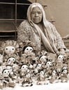 RAG DOLLS SELLER, TEPOZTLAN`S CARNIVAL, MEXICO