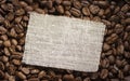 Rag label on coffee Royalty Free Stock Photo