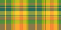 Rag textile check tartan, model fabric vector pattern. Covering texture background plaid seamless in amber and yellow colors
