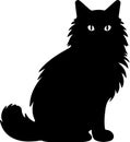 Ragdoll Cat Black Silhouette Generative Ai