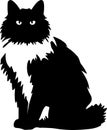 Ragdoll Cat Black Silhouette Generative Ai