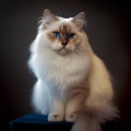 Ragdoll Cat Sitting on Blue Furniture - Style Portraits