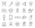 Rage agressive icons set, outline style