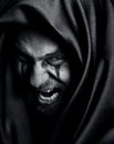 Rage of angry evil spooky malefic man Royalty Free Stock Photo