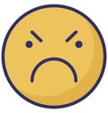 rage, gaze emoticon Vector Isolated Icon which can easily modify or edit