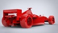 Rage red, formula racing car - back view