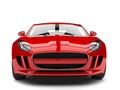 Rage red modern fast sports car - front view closeup shot Royalty Free Stock Photo