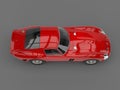 Rage red vintage race car - side top view Royalty Free Stock Photo