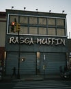 Ragga Muffin sign in Flatbush, Brooklyn, New York Royalty Free Stock Photo