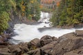 Ragged Falls On Oxtongue River Flowing Into Autumn Colors Royalty Free Stock Photo