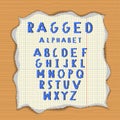 Ragged paper alphabet