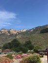 Ragged Point Inn Garden with mountains and vegetation September 2017