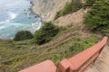 Ragged Point, steep trail down to the Big Sur coast Royalty Free Stock Photo