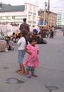 The ragged street children, the Roma live with the hobos at the train station at the dump