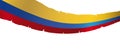 Ragged tricolor Colombia`s flag over white background, Vector illustration