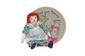 Raggedy Ann doll & Mind your Mommy bear old record Royalty Free Stock Photo