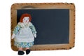 Raggedy Ann with School Slate Chalkboard Royalty Free Stock Photo
