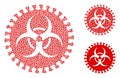 Raggy Virus Hazard Icon Mosaic