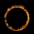 Raging blaze of fire, circle round ring flame shape n