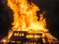 Raging Bonfire. Pile of burning pallets