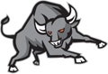 Raging Bull Attacking Charging Retro Royalty Free Stock Photo
