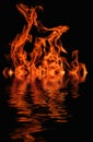 Raging flames red fire black background Royalty Free Stock Photo