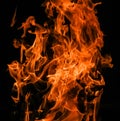 Raging flames red fire black background Royalty Free Stock Photo