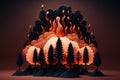 raging forest fire, with flames leaping high into the air and smoke filling the sky, concept, AI generation