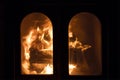 Raging forks of flame in fireplace Royalty Free Stock Photo