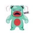 Raging light blue bear vector illustration on a