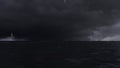 Raging ocean with rain and lightning, 3d 4K animation