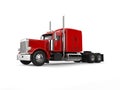 Raging red classic 18 wheeler big truck - beauty shot