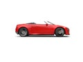 Raging red modern convertible sports super car - side view Royalty Free Stock Photo