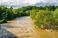 Raging Roanoke River - Hurricane Florence in 2018 Royalty Free Stock Photo
