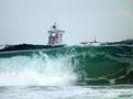 Ships and storm in the port of Ashdod. Israel. Royalty Free Stock Photo