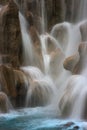 Raging waterfalls surrounded by rocks