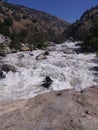 The raging rapids of a cool mountain river Royalty Free Stock Photo