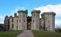 Raglan Castle in Monmouthshire Wales with it`s imposing towers Royalty Free Stock Photo