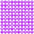 100 rags icons set purple