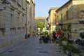 People are preparing for the evening in old center of Ragusa Ibla on August 11, 2017, Sici